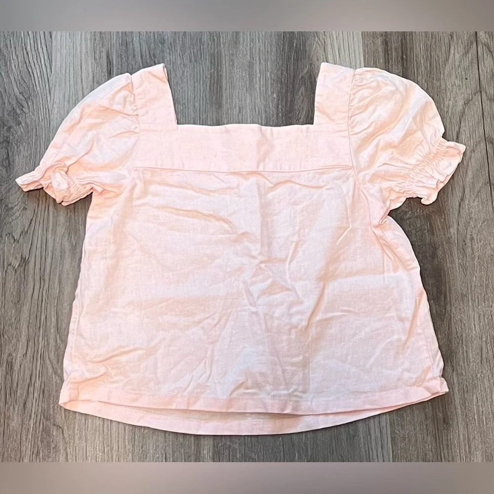 Girls Oshkosh B'Gosh Light Pink Peasant Linen Blend Top